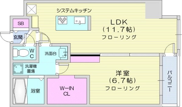 東区役所前駅 徒歩9分 7階の物件間取画像